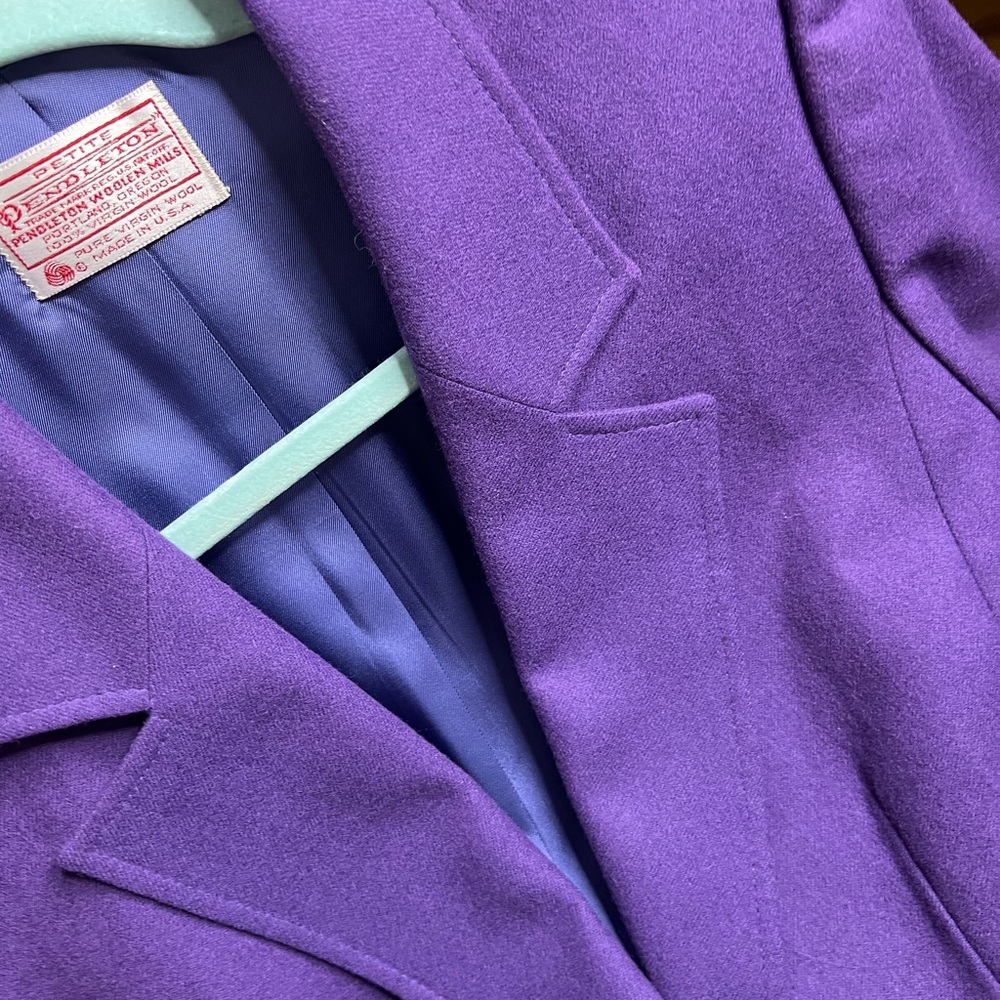Pendleton Purple Wool Blazer with Tailored Lapel
